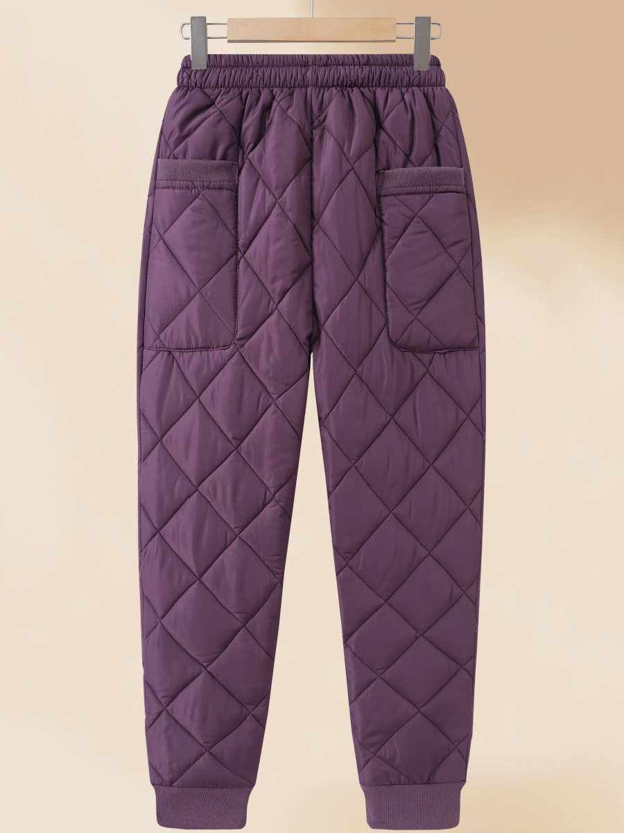 中老年女棉裤2025秋冬新款松紧腰夹棉保暖休闲裤妈妈装高腰小脚裤,淘宝优惠券,粉丝福利购,淘宝优惠卷