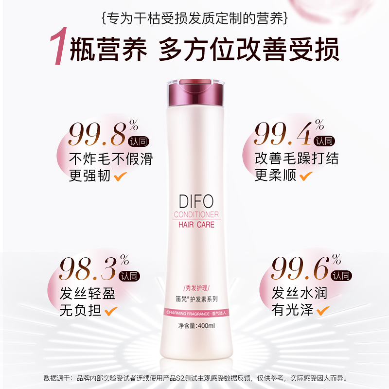 笛梵水精灵净爽控油洗发乳套装深层清洁洗发水营养滋润护发素S7