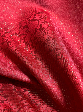 金通凤穿牡丹婚服面料汉服布料