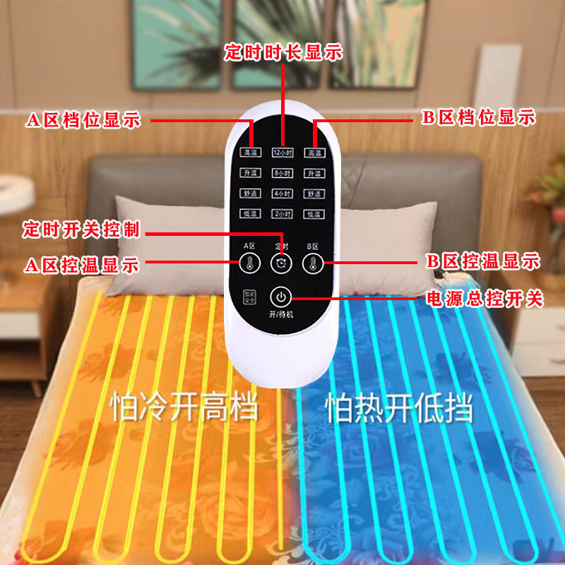 品牌单人电褥子双人双控调温家用学生宿舍智能定时安全防水电热毯