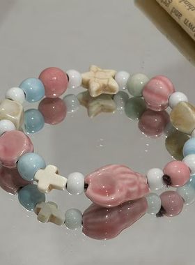 陶瓷海螺手串轻奢小众手链