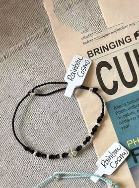 幸运草手工编织手绳手链女轻奢百搭简约小众设计情侣闺蜜礼物高级