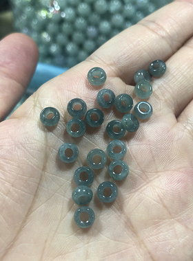 蓝水大孔算盘珠小玉环