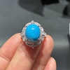 Natural American Sleeping Beauty Blue Pine Egg Ring