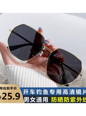 透明蓝色偏光太阳镜男士