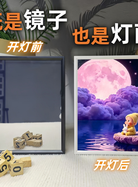 星星人镜子灯光画周边治愈系发光生日礼物送朋友卧室小夜灯摆件