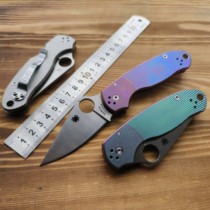 2022 hengdei workers spider C223 folding knife titanium alloy handle S35VN blade ceramic bearing quick opening small knife