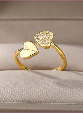 Bee Butterfly Ring For Women Open Adjustable Stainless Steel