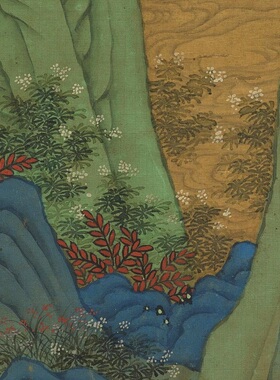 仇英仿赵伯驹《炼丹图》高清微喷国画人物山水画复制客厅装饰挂画