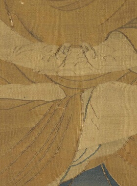 宋缂丝佛像高清绢布微喷复制宋画工笔人物客厅装饰挂轴画临摹学习