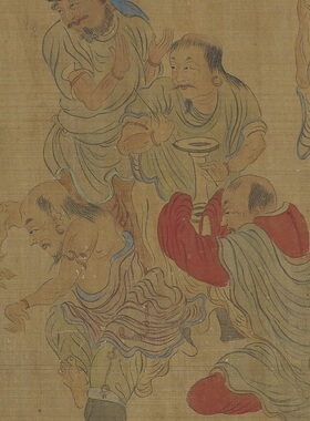 元张雨游牧狂欢图名家工笔人物线条古画高清微喷复制临摹学习画稿