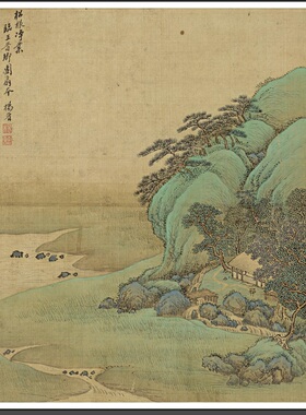 清 杨晋 仿古宋元山水画册十二开 微喷复制临摹学习中国画画稿