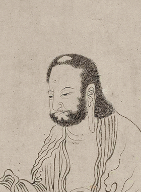 番王礼佛图高清微喷古代佛画复制品传统人物白描画稿工笔佛像白描