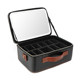 Cosmetic bag with mirror, large capacity, portable for traveling with makeup