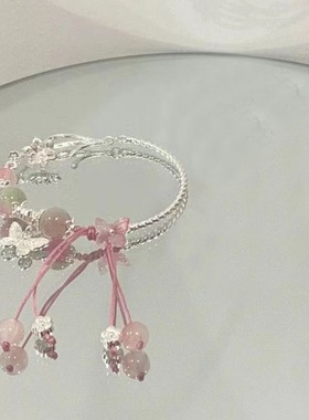 小红书爆款配色古风蝴蝶流苏手链女小众情侣设计小众中式串珠