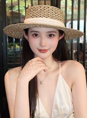 法式镂空咸草编织草帽高级老钱风