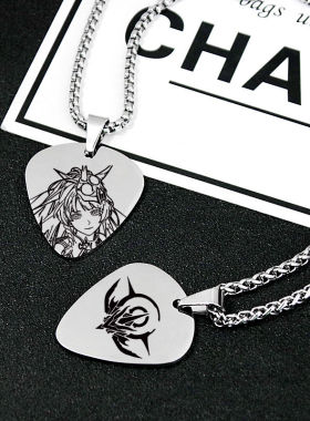 钛钢珍珠链男女通用免费刻字项链