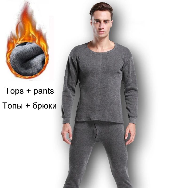 Men's Thermal Underwear Long Johns For Male Winter Thick The - 图2