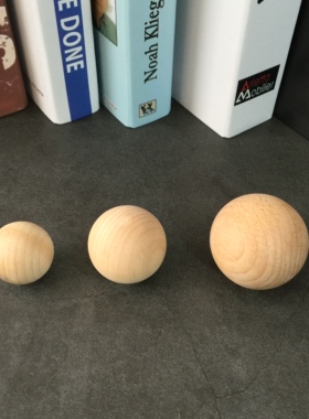 实心木制球圆球手工DIY辅料配件建构原木色木球大圆球彩绘球1-9cm