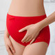 Big red high-waisted maternity underwear for the year of birth, women's adjustable waist red bottoms, belly-supporting maternity underwear