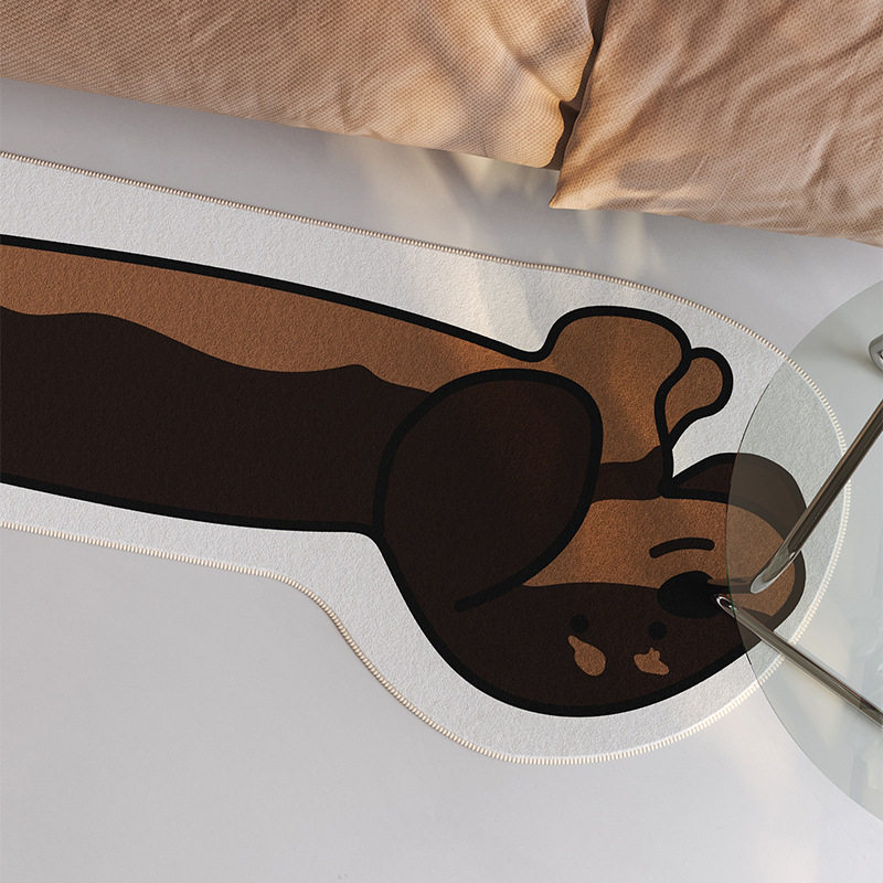 腊肠狗地毯设计卧室ins简约毛绒家居创意地垫床边垫卡通床边同款,淘宝优惠券,粉丝福利购,淘宝优惠卷