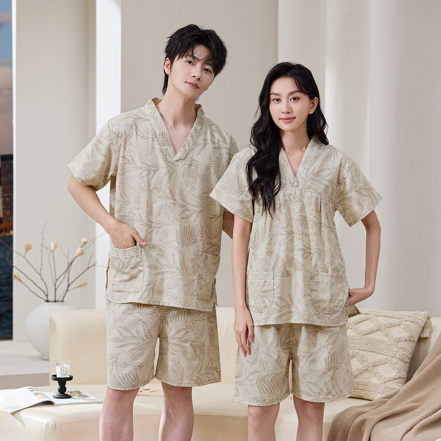 汗蒸服2025新款纯棉女胸部双层男款桑拿按摩服情侣大码浴服家居服,淘宝优惠券,粉丝福利购,淘宝优惠卷