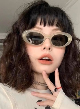 GM墨镜女潮个性时尚辣妹网红同款LE防紫外线遮阳米黄色近视太阳镜