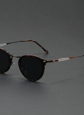 2025复古圆框墨镜女偏光防紫外线高级感太阳镜男款开车专用眼镜