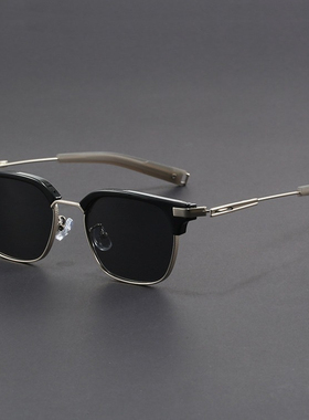 2025新款墨镜复古防晒眼镜个性插针太阳镜高级感女潮流时尚太阳镜