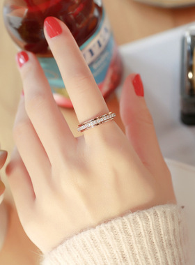 大码戒指胖MM胖手镶钻食指指环