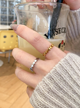 大码戒指女胖MM欧美2026年新款简约五角星星胖人粗手指食指指环潮