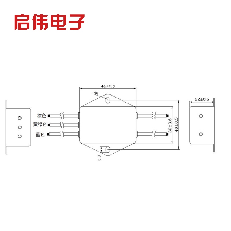 220V单相交流带线电源滤波器CW1B-10A-L(040)电流有3A6A10A-图1