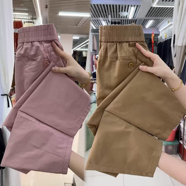 ຜ້າຝ້າຍບໍລິສຸດເກົ້ານາທີ harem pants ສໍາລັບແມ່ຍິງ 2025 ຮ້ອນແບບບາງໆ