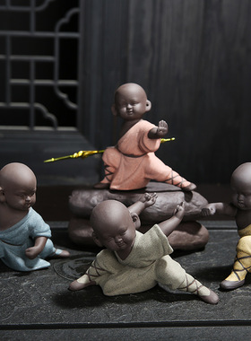 功夫小子和尚摆件紫砂茶宠书房