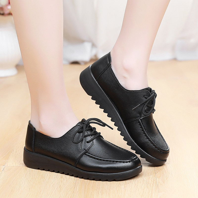 系带深口单鞋女平底软底舒适防水防滑厨房工作鞋妈妈鞋酒店上班鞋,淘宝优惠券,粉丝福利购,淘宝优惠卷