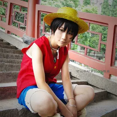Костюм COS Лuffy из One Piece, соломенная шляпа, одежда первого поколения
