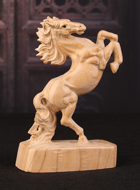 桃木马木雕摆件生肖马手把件