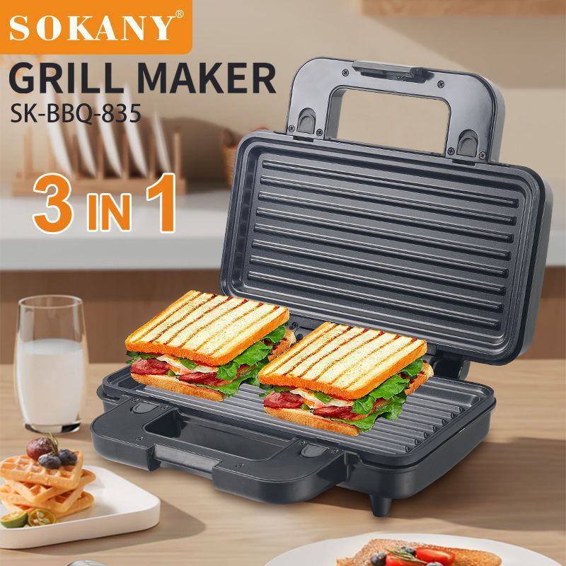 欧式加大烤盘华夫三明治机烤面包Sandwich panini maker toaster - 图1