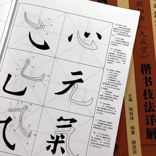 欧阳询九成宫 楷书技法详解 大8开 初学者入门基础笔画+偏旁部首+字形结构 欧体楷书毛笔书法临摹字帖范本 毛笔书法入门自学书籍 - 图0