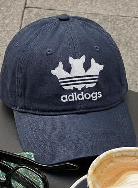 adidogs cats韩国情侣男女百搭显脸小鸭舌帽刺绣软顶棒球帽