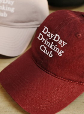 dayday working韩国情侣男女百搭显脸小鸭舌帽刺绣软顶棒球帽