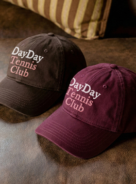 dayday tennis club韩国男女百搭显脸小鸭舌帽刺绣软顶棒球帽