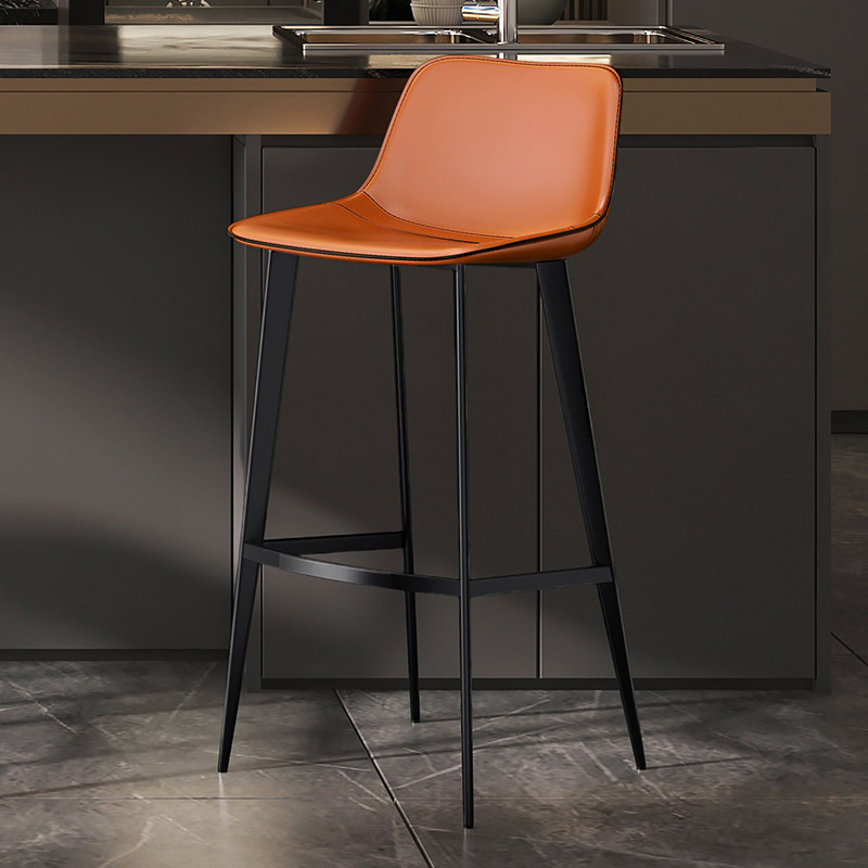 现代简约吧台椅高脚凳子家用真皮再生皮岛台椅北欧欧式网红款7250,淘宝优惠券,粉丝福利购,淘宝优惠卷