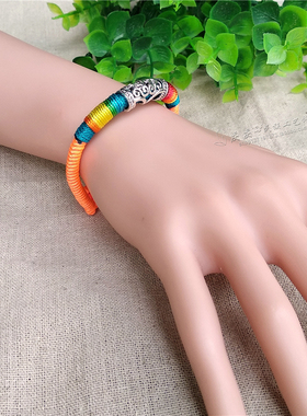 原创民族风布艺路路通手链