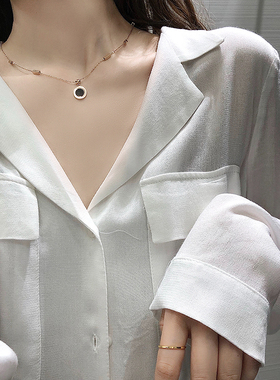 Caring Koko~罗马数字镀金项链女锁颈骨链网红潮颈链个性脖子吊坠