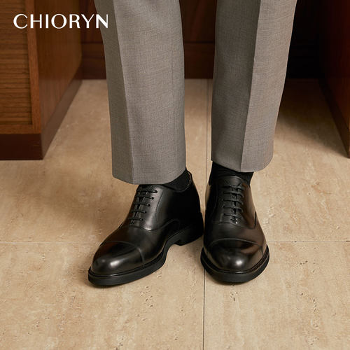 【王力宏同款】chioryn青润超轻增高5.5牛津皮鞋男三接头婚鞋皮鞋 - 图0