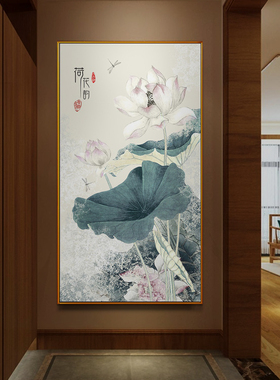入户玄关大气风竖版过道装饰画
