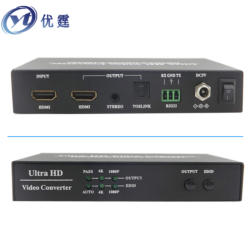 优霆HDMI分辨率转换器HDCP2.2转HDCP1.4解码器720p/1080转4K互转 - 图0