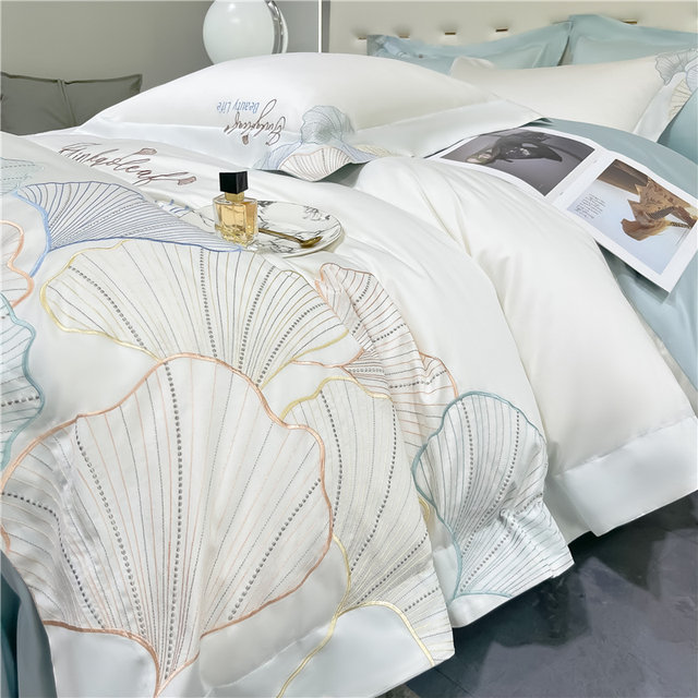 Light luxury double-sided 100 pure cotton lint cotton four-piece set