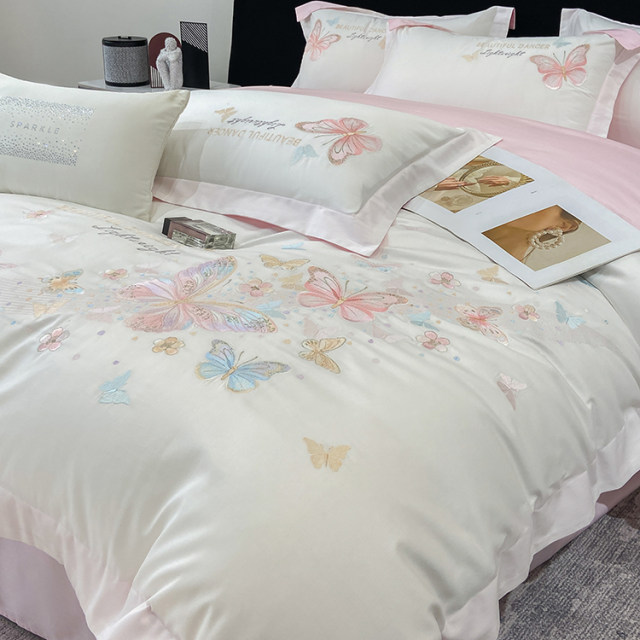 High-end light luxury Class A Xinjiang long lint cotton four-piece set